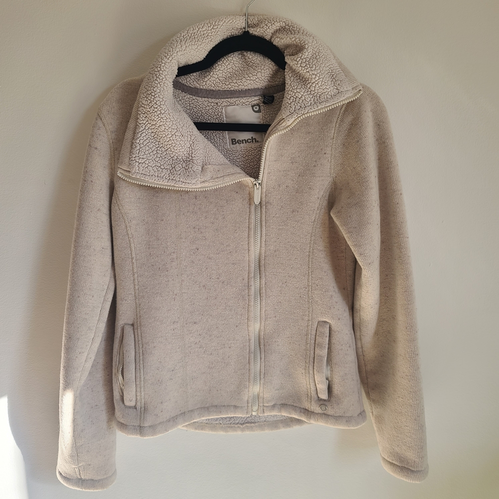 Bench Cream Fleece Sherps And Knit Jacket